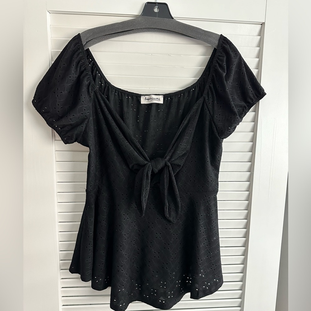 Busty eyelet peplum top-shop impressions boutique